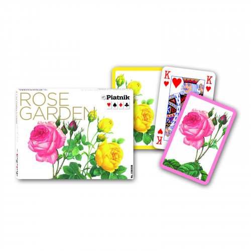 Carti de joc Piatnik, "Rose Garden", 2 pachete in cutie de lux, produse in Austria